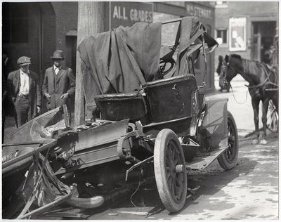 Wrecked Automobile After a Collision by Charles Clement Holt